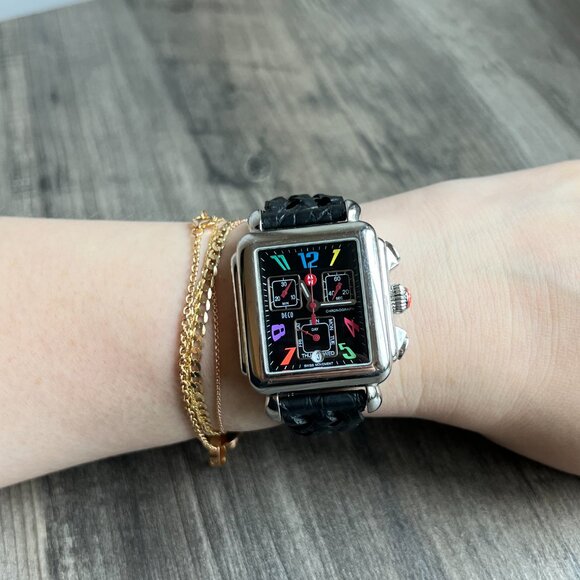 Authentic Michele Carousel Black Dial Deco Day Watch - Picture 12 of 12